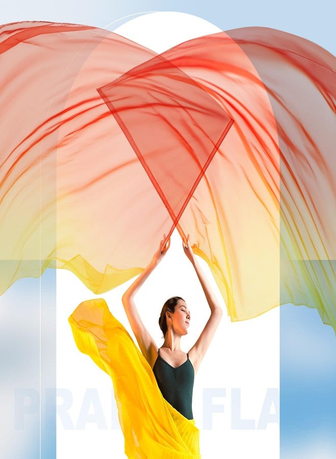 Jecery 2 Set 55x78" Praise Dance Worship Flags with Scalable Rod Guard Church Flag Sets Angel Wing with Sticks Ministry Streamer Dance Banner(Yellow Orange Red) - Image 5